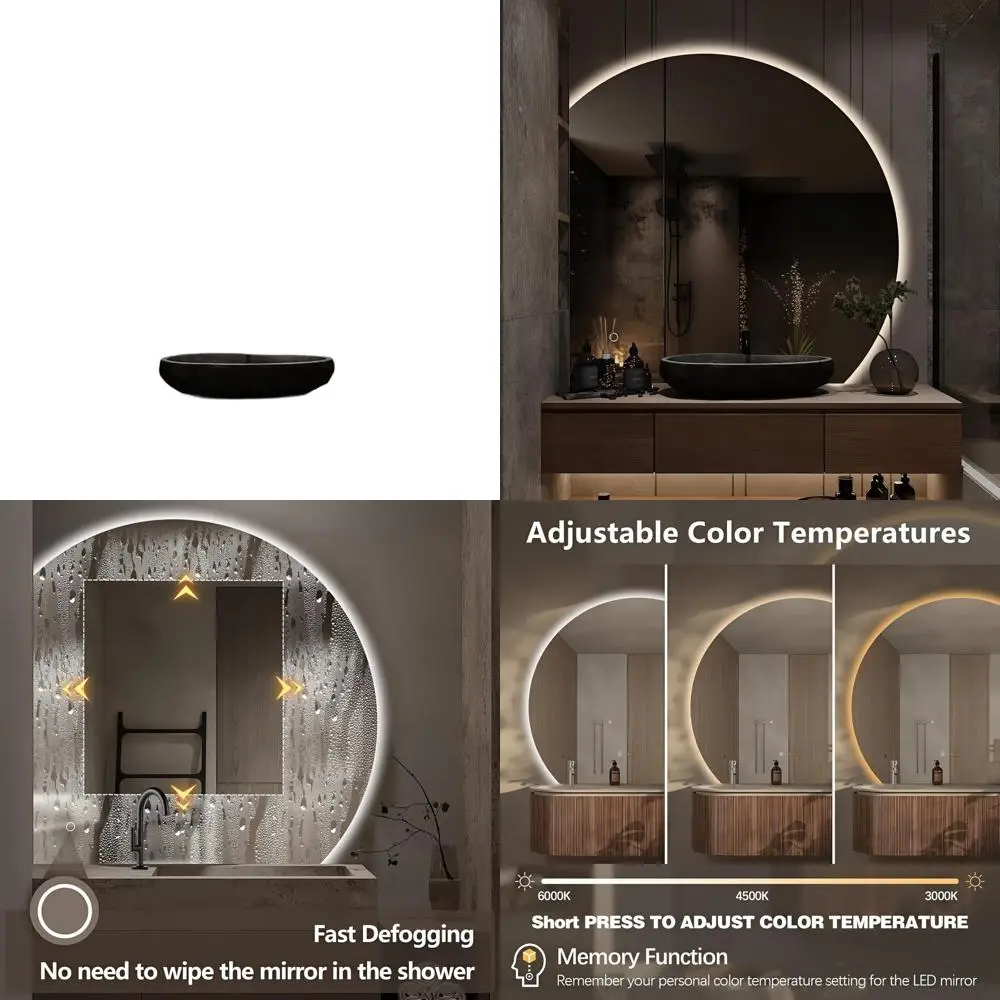 

Зеркало с LED-подсветкой, 28 дюймов, безрамное, с полузаходной подсветкой, с функцией антизапотевания, ударопрочное, 3 варианта цвета, умное косметическое зеркало