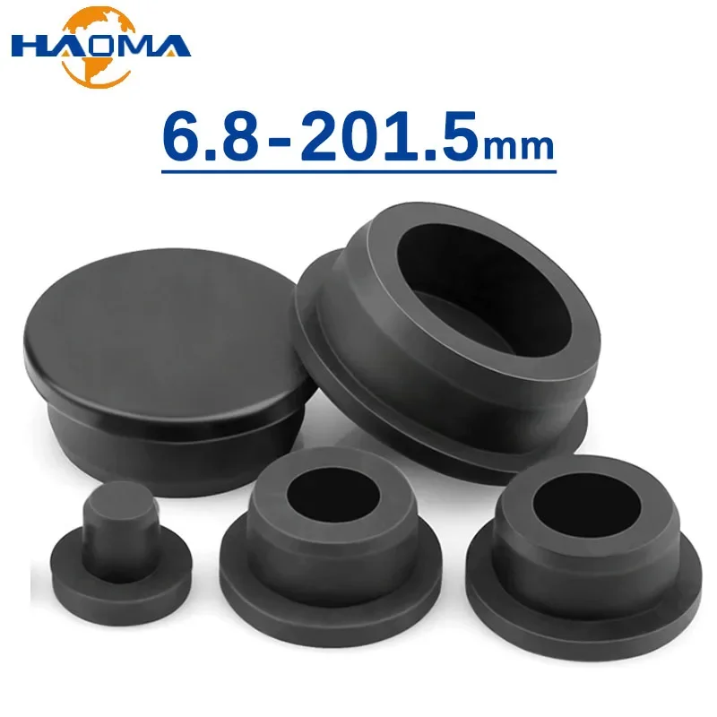 Black Silicone Rubber Hollow Stopper Plug Sealing Hole Caps Dust Plugs Pipe Tube Inserts Bungs Blanking End Cap