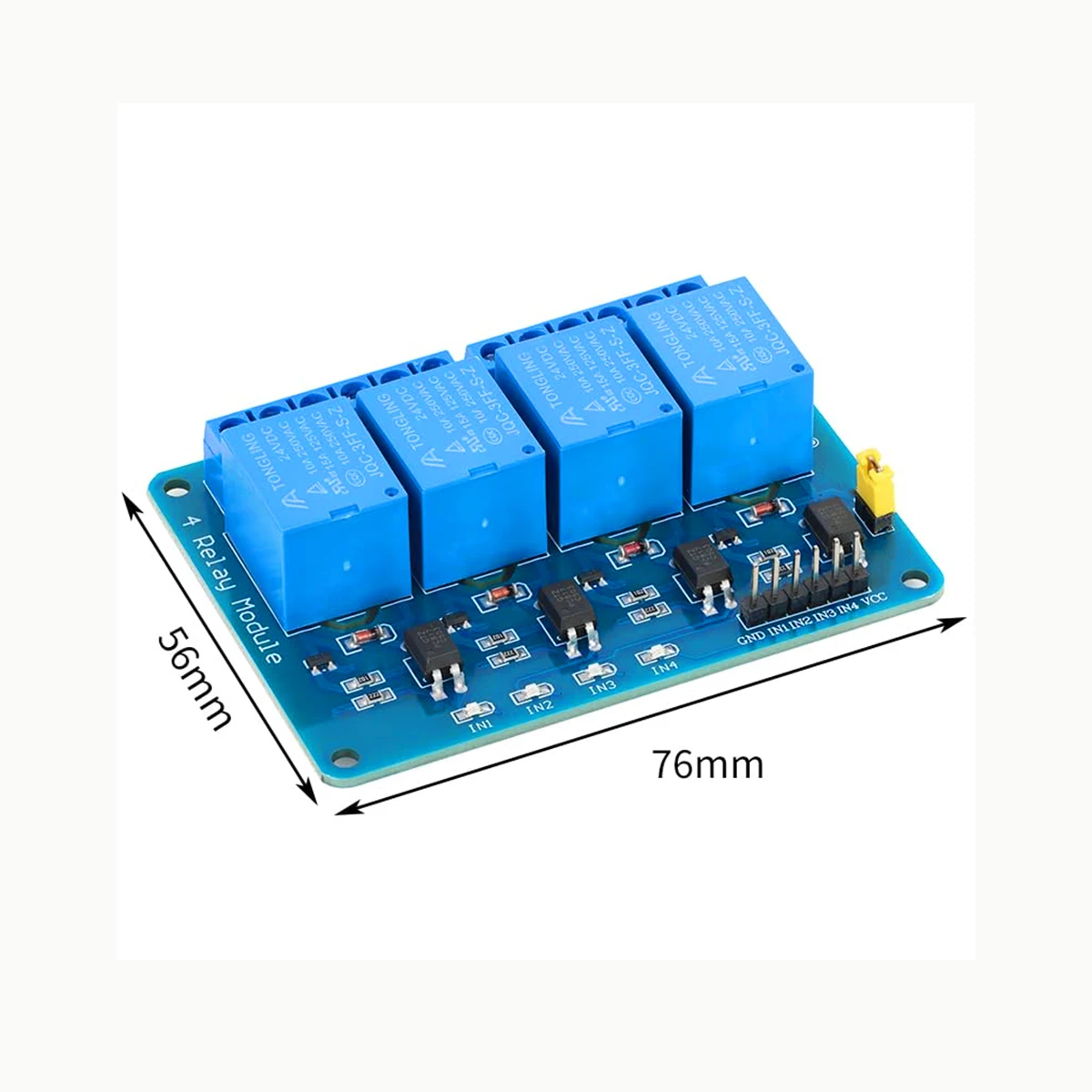 1Pcs 4 Channel 5V Relay Module with Optocoupler Isolation, Low Level Trigger Relay Board for Arduino DIY Project