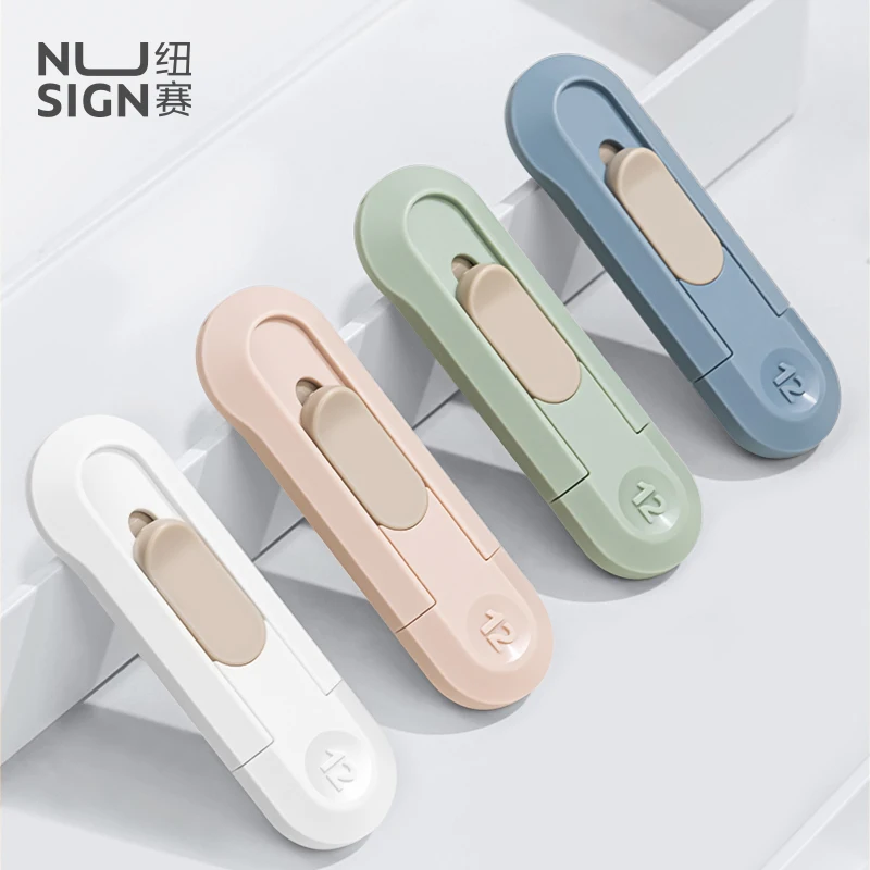 Deli Nusign scyzoryk Mini przenośne noże uniwersalne Kawaii automatyczne cofanie Unboxing Cutter нож biuro szkolne artykuły papiernicze