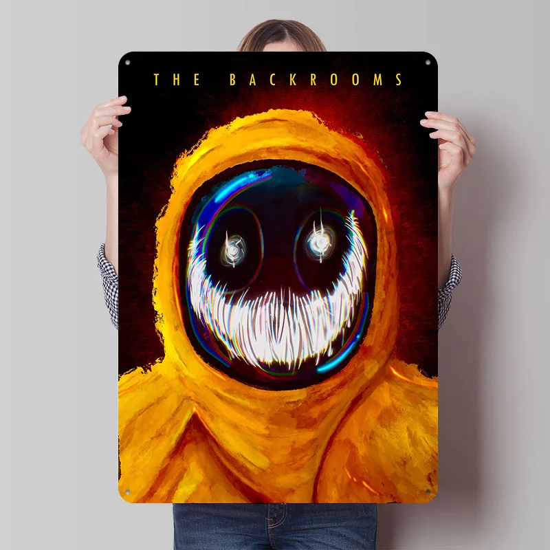 The Backrooms Poster, individuelle Vintage-Metallschilder, Wandkunst, Retro-Blechschild für Dekoration, Heimdekoration, Bar-Zubehör