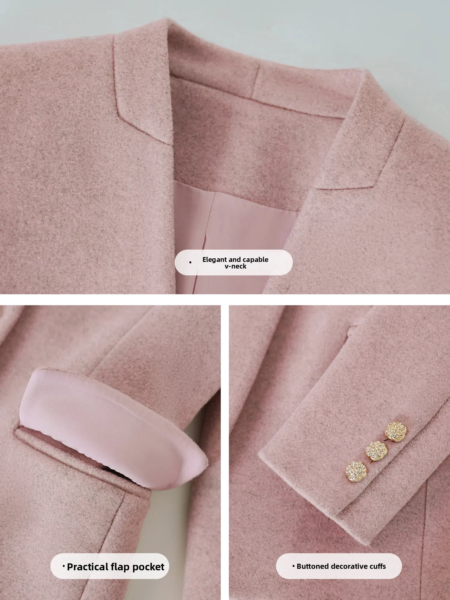 ชุดสูทสีชมพูสำหรับผู้หญิง ชุดทำงานแบบเป็นทางการสำหรับครู สัมภาษณ์งาน ช่วยให้ดูผอมเพรียว เหมาะสำหรับใส่ไปทำงานหรือเดินทาง ให้ความอบอุ่น ป้องกันรอยยับ