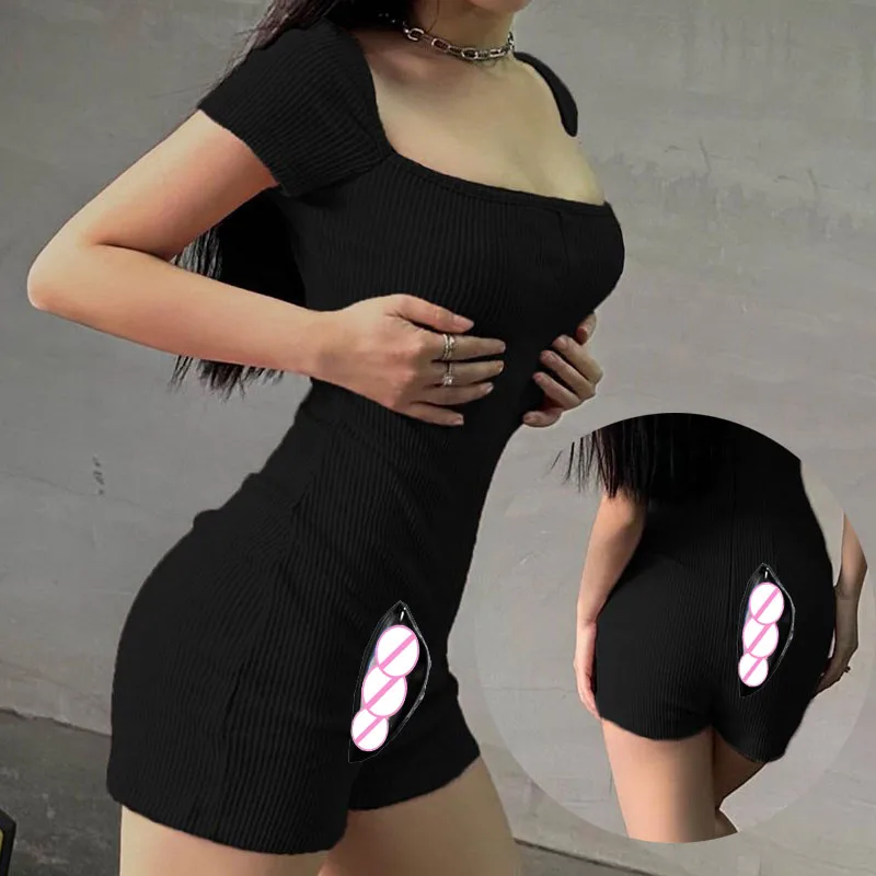 Outdoor Open Crotch Sex Pants, Exotic Hotpants Women Peach Hip Leggings Track Sweatpants Couple Casual Streetwear Summer Shorts