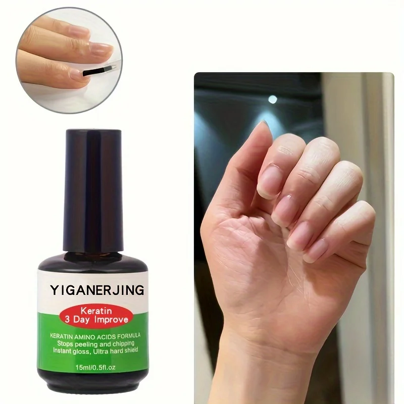 Yiganerjing Keratin 3 Day Improve Keratin Amino Acids Formula Nail Stops Peeling and Chipping  Nail Strengthener Repair 15ml