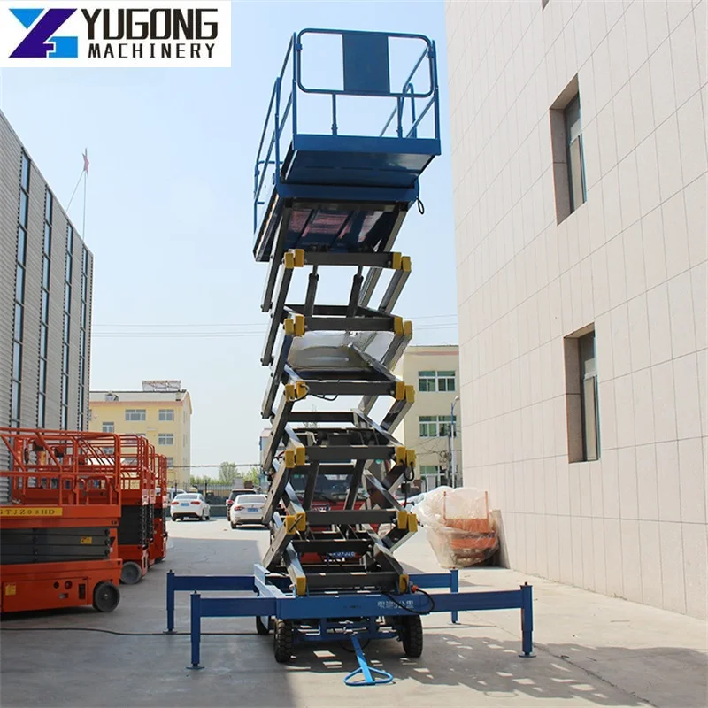 Hydraulic Semi-Automatic Scissor Lift Platform Self Propelled Electric Elevating Man Lift Platform Two Person Elevator For Sale