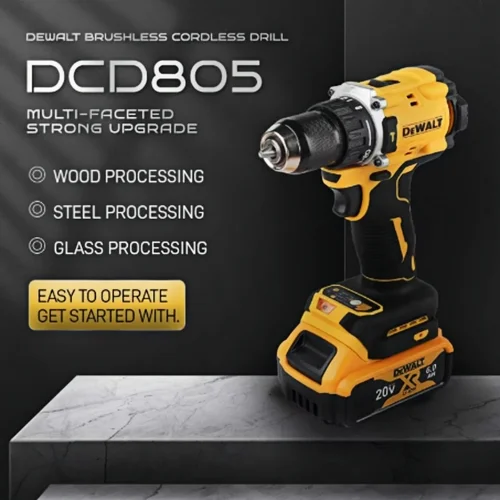 Imagen 2 del producto Taladro de Impacto Inalámbrico DEWALT DCD805 20V MAX sin Escobillas, Destornillador Eléctrico, Herramienta de Taladro Manual Multifunción