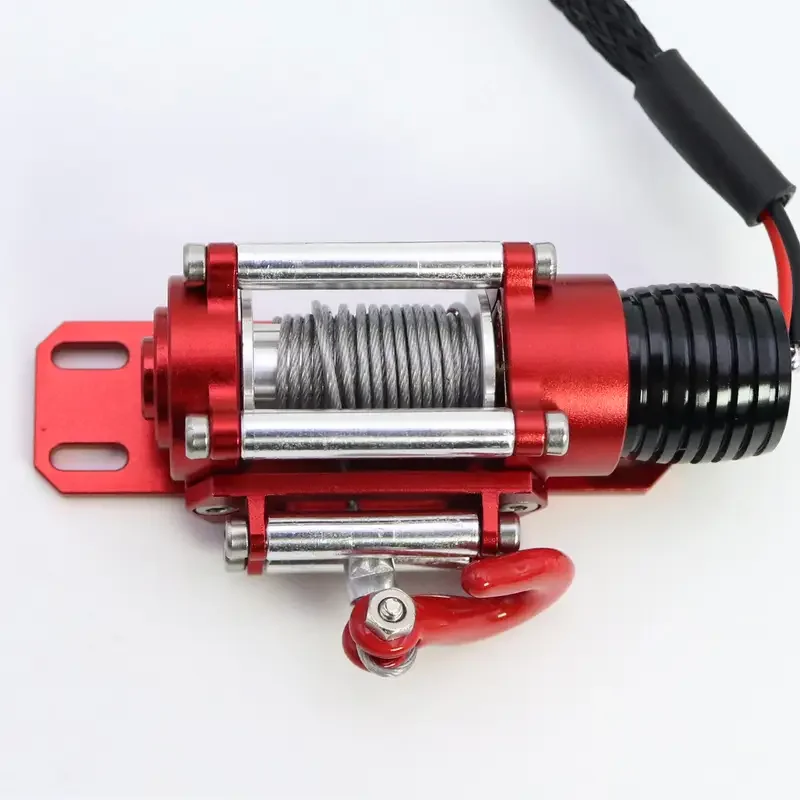 

Металлическая лебедка с дистанционным управлением в масштабе 1:10, автоматическая проводная для радиоуправляемого гусеничного автомобиля Axial SCX10 TRX4 Redcat Gen8, сверхмощная, водонепроницаемая, простая установка, Re