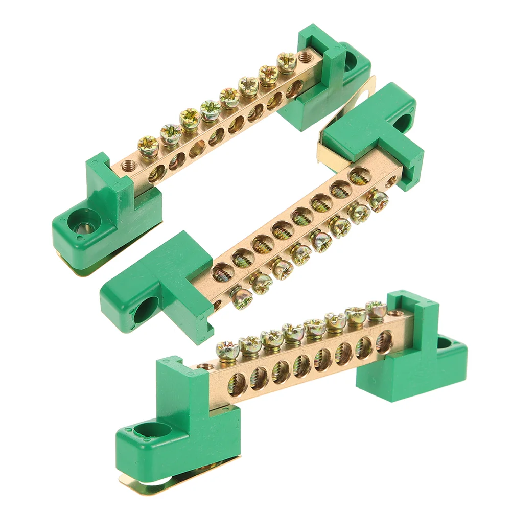 

3 Pcs Copper Terminal Terminals Electrical Block Grounding Bars Chunk Rod Blocks Plastic Barterminal Connector