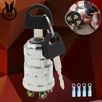 Universal Car Boat 12V 4 Position Ignition ON/OFF/Start Ignition Switch Lock with 2 Keys for Petrol Engine Farm Machines