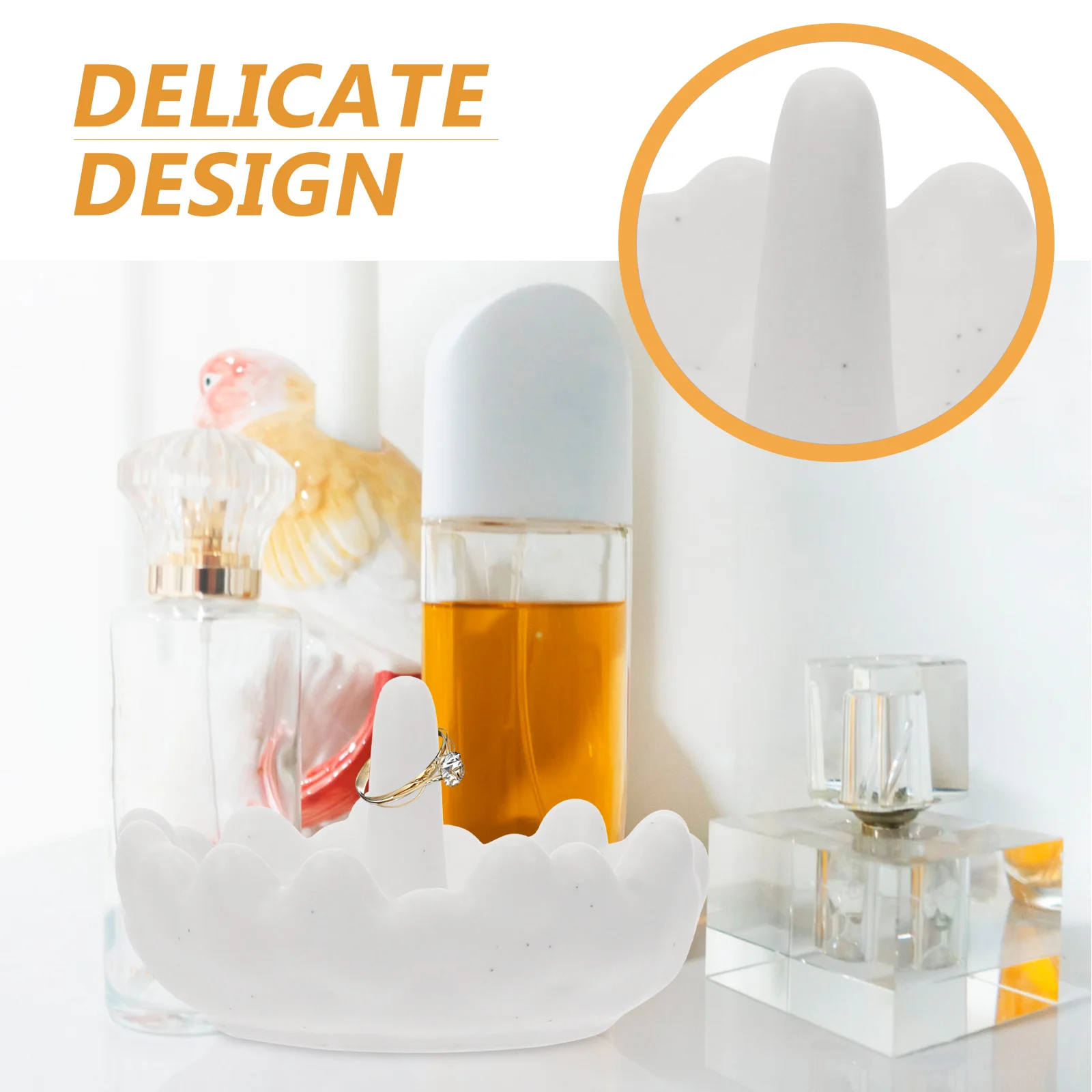 

Ceramic Jewelry Tray Organizer White Minimalist Design Versatile Storage for Rings Earrings Necklaces Stylish Decor