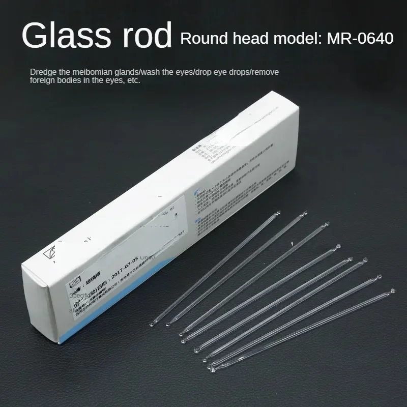 Glass Eye Washer Stick For Dry Eye Ophthalmology Dual Tip Smooth Round Tip Head