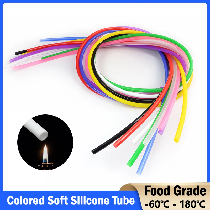 Colored Soft Silicone Tube ID 1 2 3 4 5 6 7 8 9 10mm High Temperature Flexible Nontoxic Food Grade Rubber Hose Drink Water Pipe