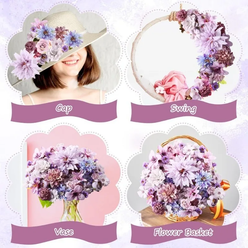 1 beutel Künstliche Blume Kopf Für Home Zimmer Hochzeit Dekoration Handgemachte Handwerk Kranz Weihnachten Baum Dekor 2025 Navidad Liefert – Detail 7