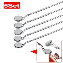 Dental Mouth Mirror With Handle Anti-Fog Rhodium Double Sided Oral Mirrors Reflectors Reuse Oral Mirror Handle