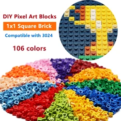 DIY Pixel Art Building Blocks 1000pcs Thin Figures Bricks Compatible With 3024 1x1 Square Bricks Bulk Assemble Toys for Children