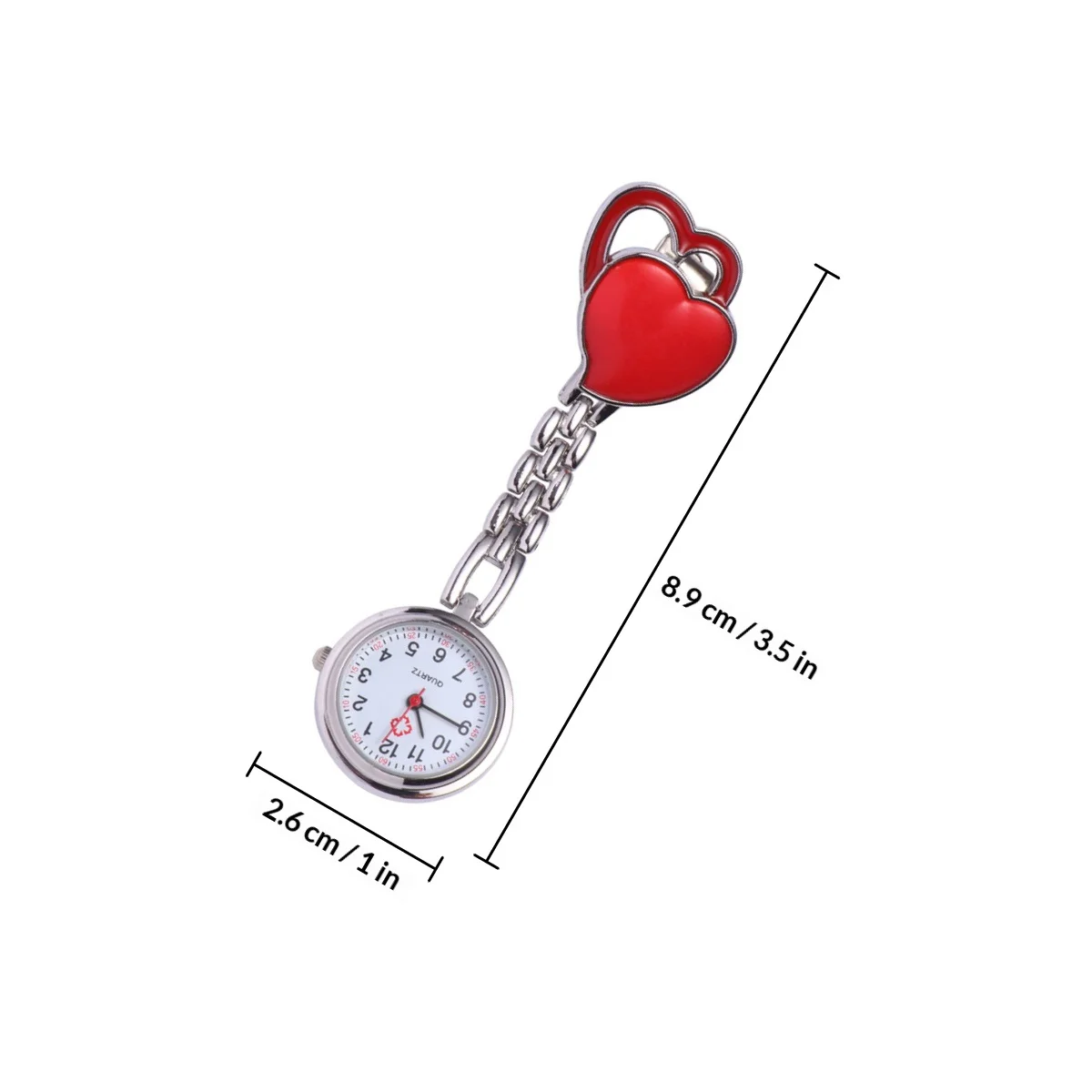 Heart Shaped Pocket Watch Red Heart Shaped Waterproof Hanging Watch For Decor Creative Timepiece Accessory