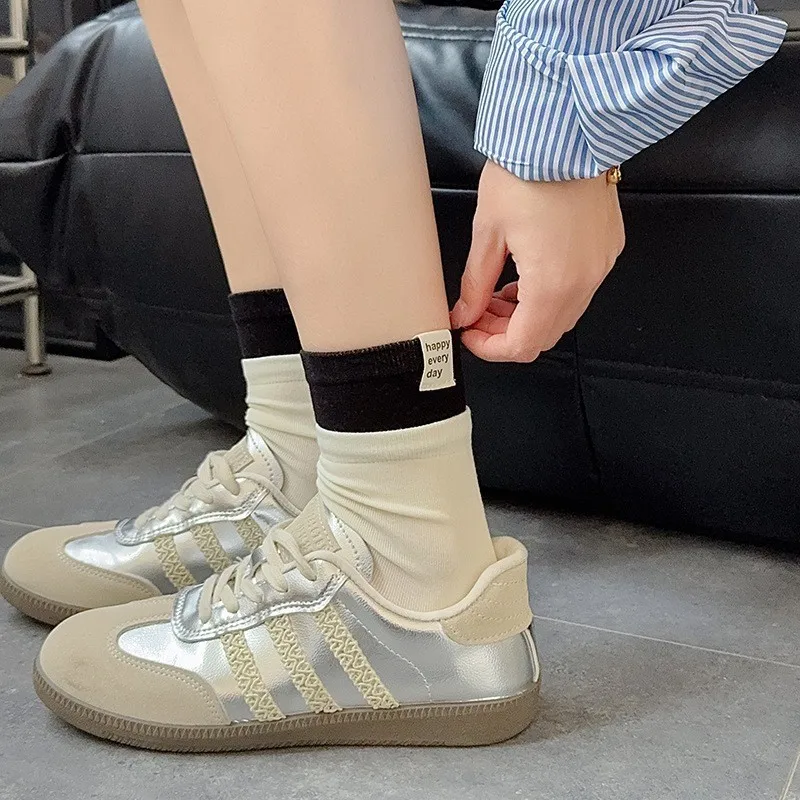 

Женские носки, корейские контрастные милые простые милые универсальные удобные высококачественные хлопковые носки для девочек, каваи, спортивные повседневные носки