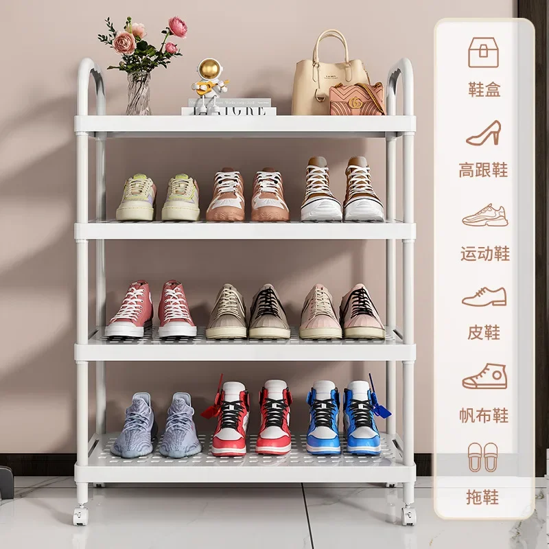 

New shoe rack simple door multi-layer assembly bedroom dormitory small household shoe cabinet white storage rack