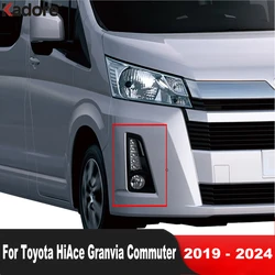 For Toyota HiAce Granvia Commuter 2019-2021 2022 2023 2024 Carbon Car Front Fog Light Lamp Cover Trim Foglight Trims Accessories