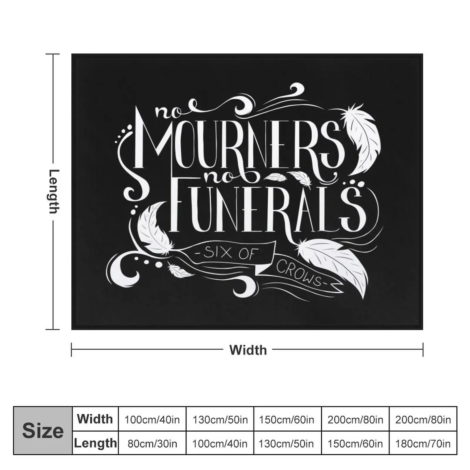 No Mourners. No Funerals Typography Throw Blanket Large Blankets For Sofas Flannel Fabric for babies Blankets