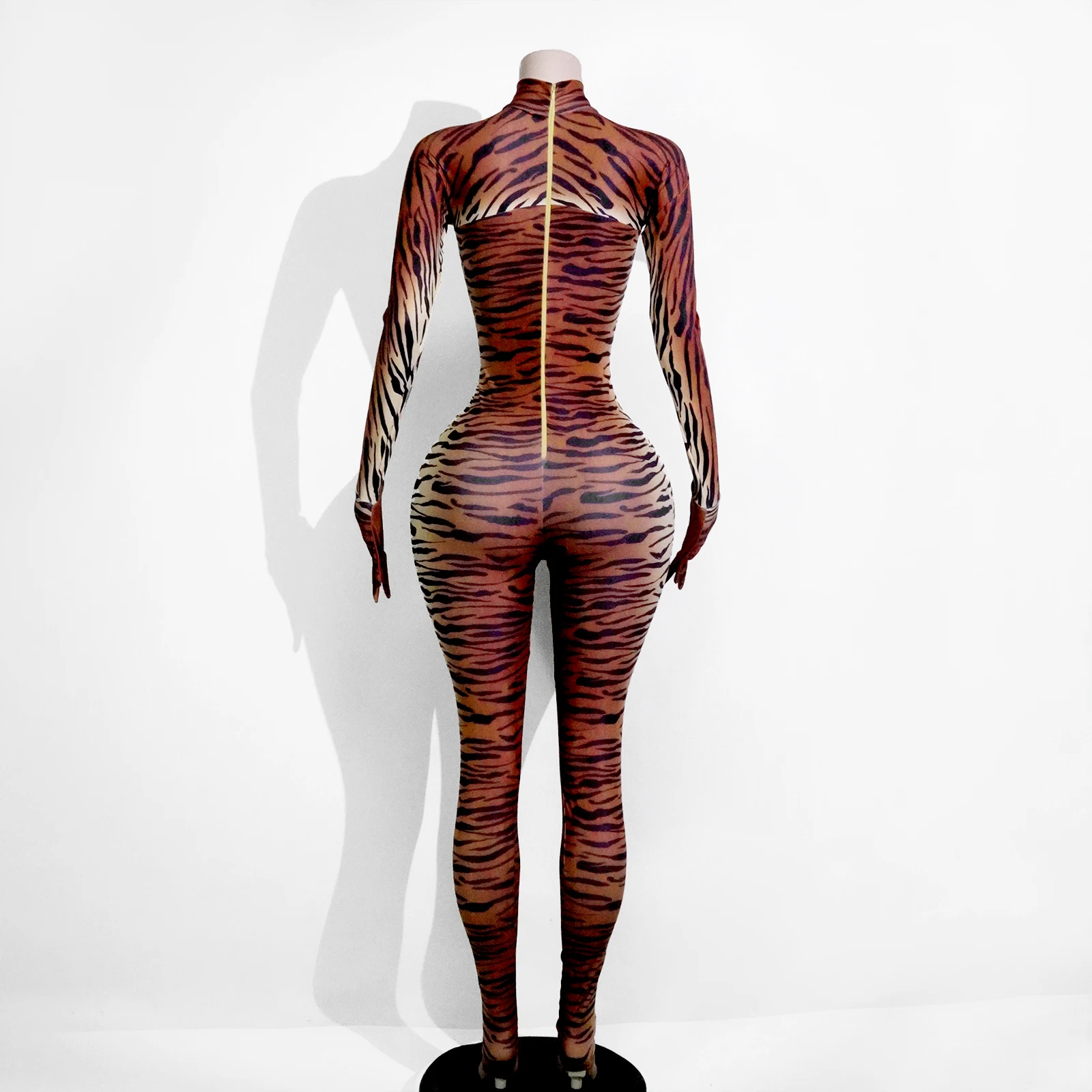 المرأة ليوبارد طباعة مثير ثوب بودي كون بار ملهى ليلي المغني راقصة فاخرة الماس مرحلة الأداء راقصة الزي سحب الملكة #3