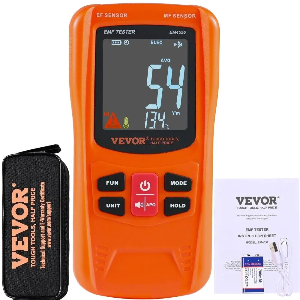 

3-in-1 EMF Meter 5Hz 6GHz Handheld Rechargeable Digital LCD EMF Detector for Home Inspections Outdoor Ghost 5G Cell
