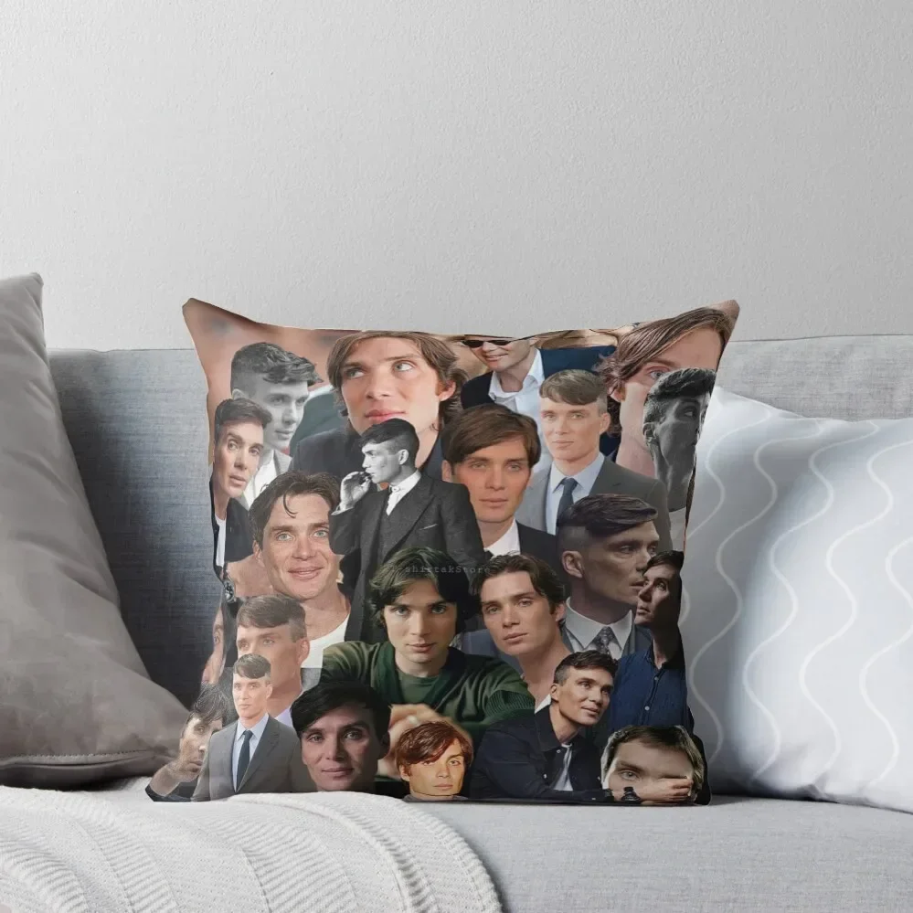 

cillian murphy photo collage Throw Pillow Christmas Pillows autumn decoration pillow