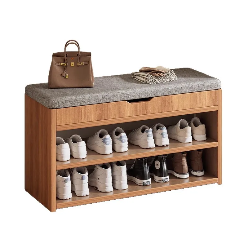 Shoe Change Stool Can Be Sat At The Door of The Home, Shoe Cabinet, Stool Solid Wood Entrance Shoe Rack