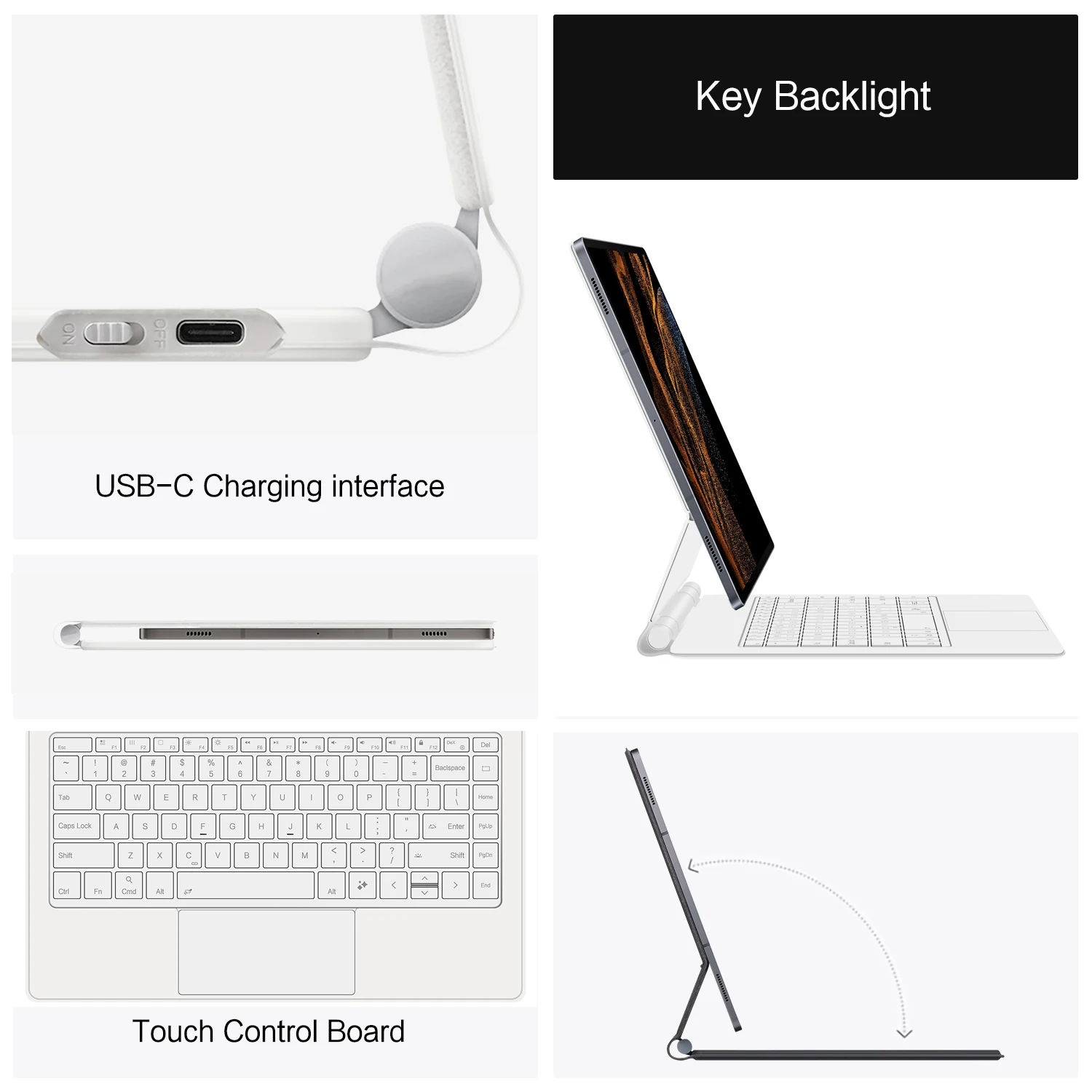 Backlight Magic Keyboard Case For Samsung Galaxy Tab S10 Ultra 14.6