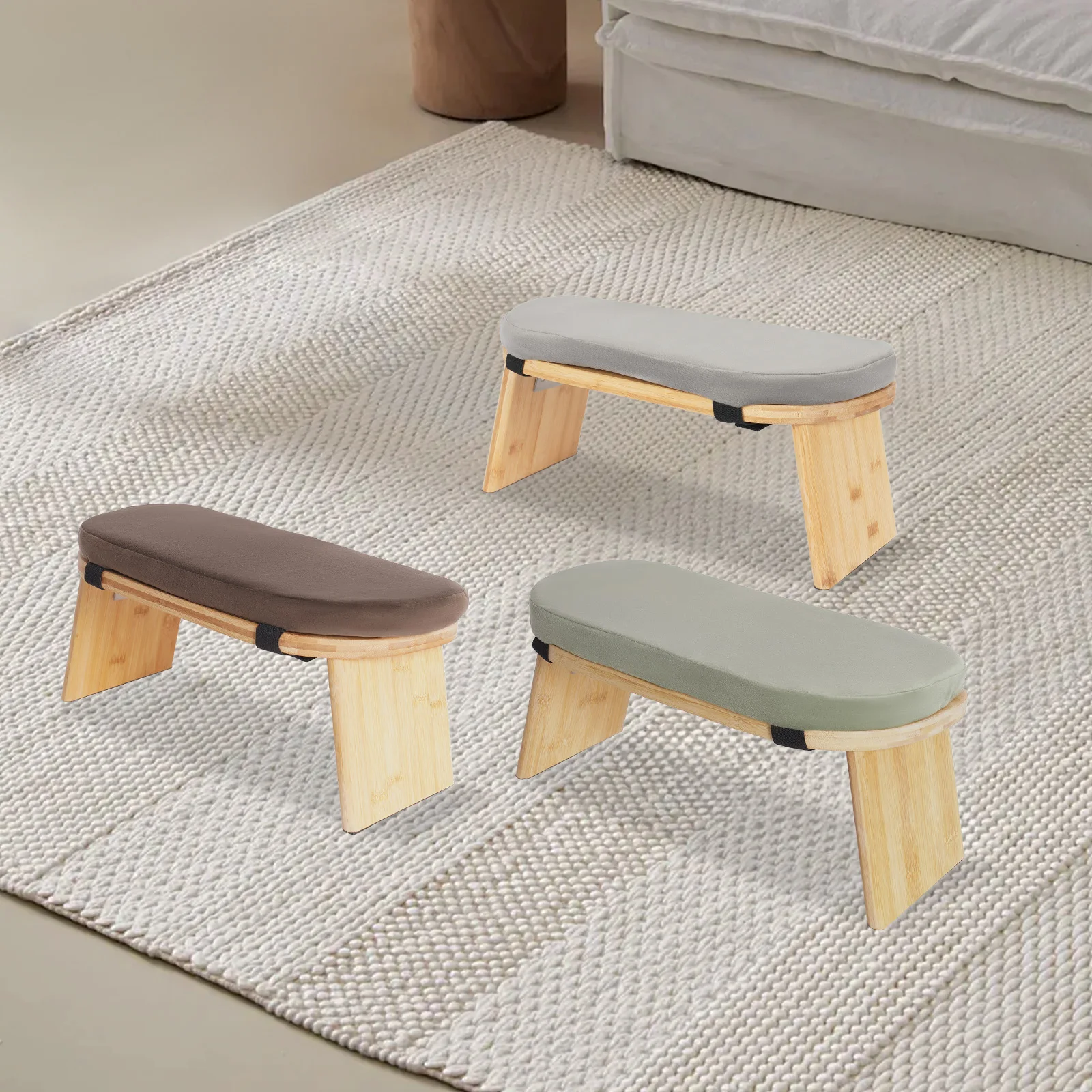 Modern Meditation Bench Foldable& Ergonomic Meditation Stool Yoga Bench Prayer Bench With Carrying Bag image 6