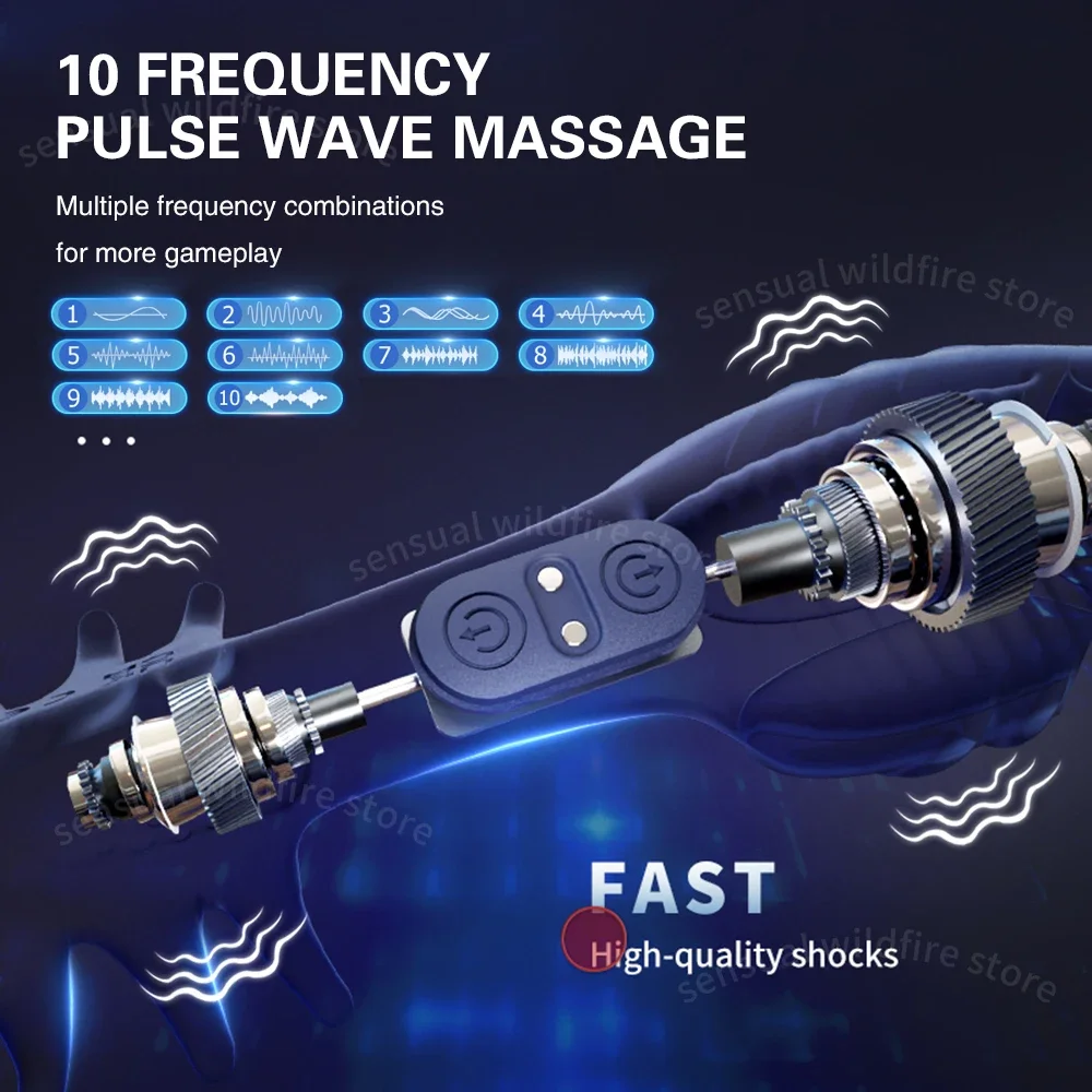 Penis Sleeve Vibrator Male Masturbator Electric Shock Ghost Cock Massager Delay Endurance Exerciser Stimulator Sex Toy for Men