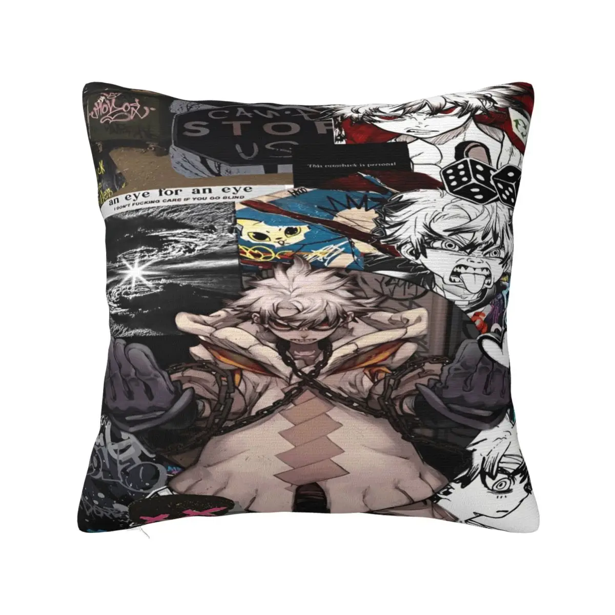 Gachiakuta Pillowcase Merch Printed Cushion Cover Zanka Riyo Enjin Pillow Covers Living Room Decor Zippered Multi-Size