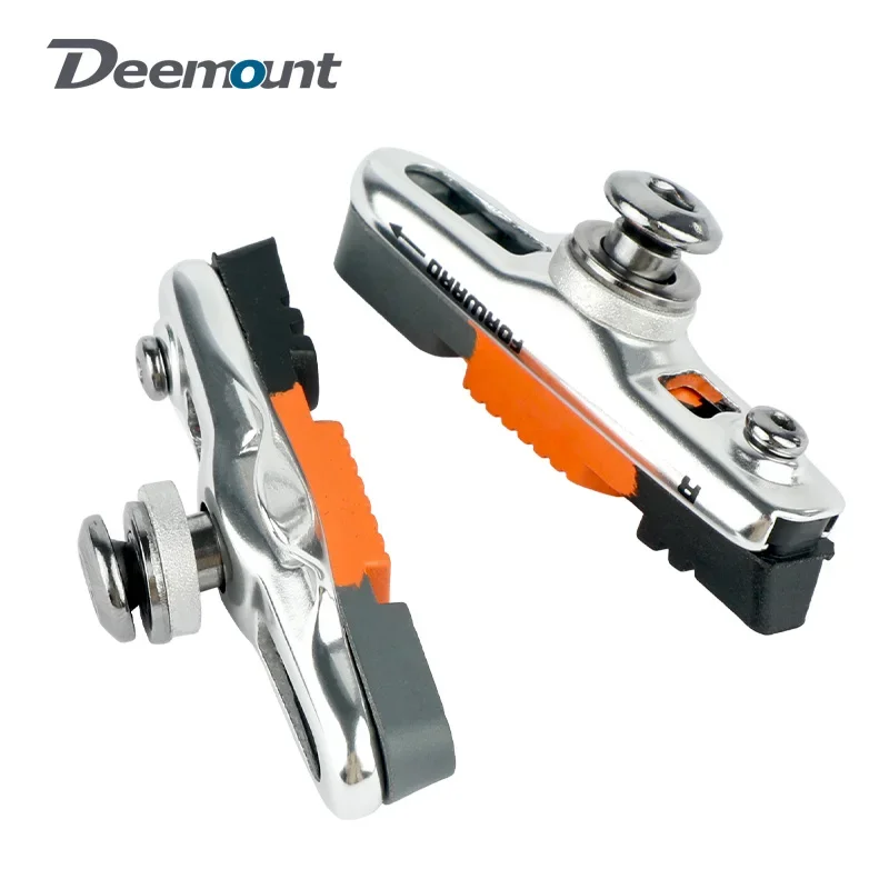 Silent Braking Light Weight C-Clamp Brake Blocks Road Bike Linear Pull C-Brake Metal Rim Friction Pads Replace Inserts Baradine