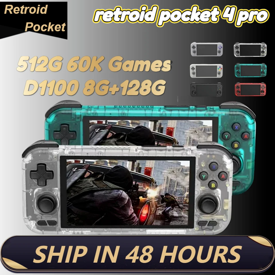 

Retroid Pocket 4Pro RP4 Pro RP4 Retroid Pocket 4 Handheld Game Console 4.7Inch Touch Screen RAM 8G+128G 5000mAh Children's gifts