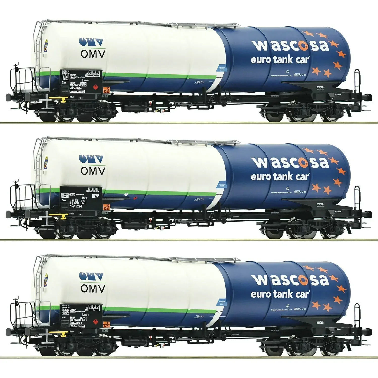 ROCO HO Train Model Set, Tanker de duas cores, 3-seção presente do brinquedo, 6600054, 1: 87