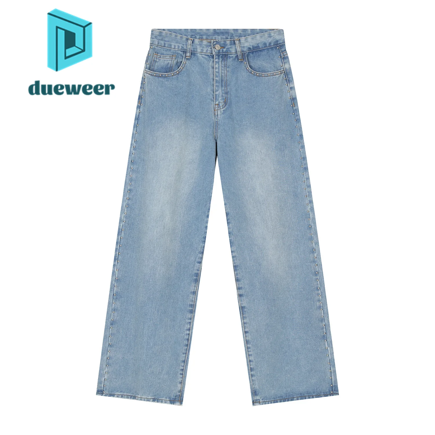 

DUEWEER Korean Fashion Loose Simple Straight Slim Fit Casual Jeans Men Baggy Denim Pants Trousers for Men Vintage Streetwear