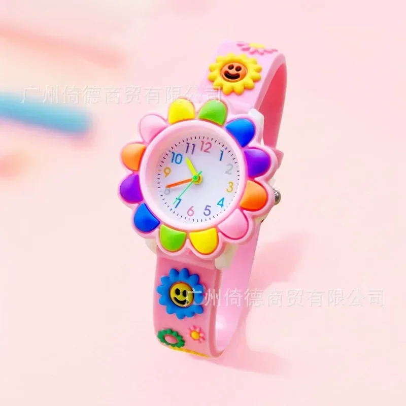 2024 New Smile Daisy Colourful Flowers Children's Gifts Watches Girls Kids Students Fashion Party Quartz Clock Wristwatches