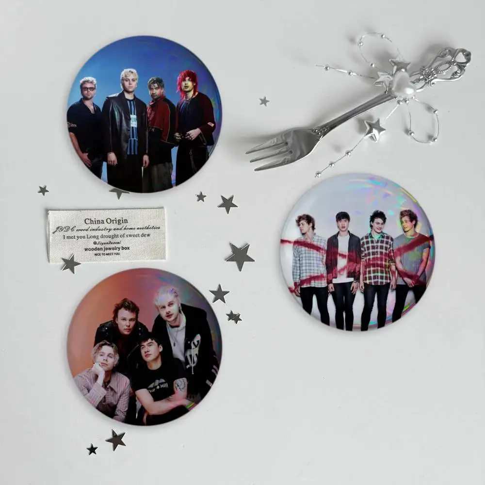 5 5SOS S-Seconds of S-Summer Brooches Cartoon Badge Pins Backpack Hat Accessories Friend Gift