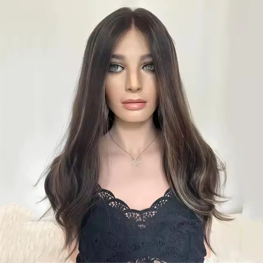 

5x5 Lace Front 18inch Highlight Brown Body Wave Human Hair Wig 150 Density Pre-Plucked with Baby Hair Soft Wig