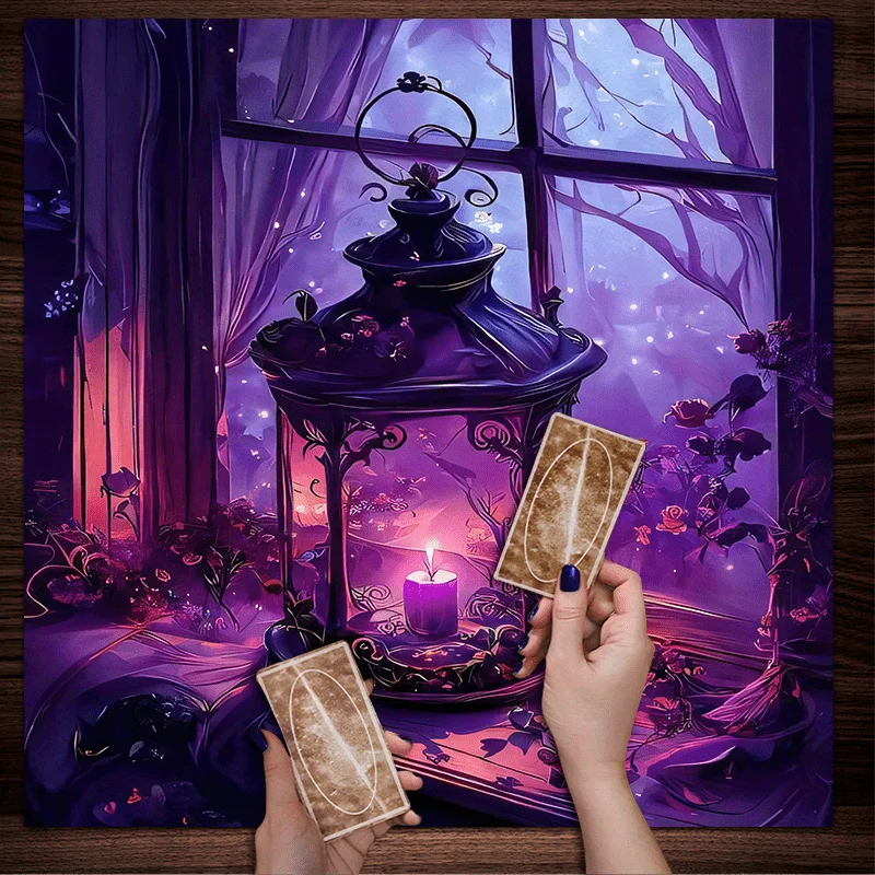 50/75/110/137cm Tarot mat 1PC Secret Realm Candlelight Tarot Tablecloth Wisteria Firefly Forest Bedroom Study Guesthouse