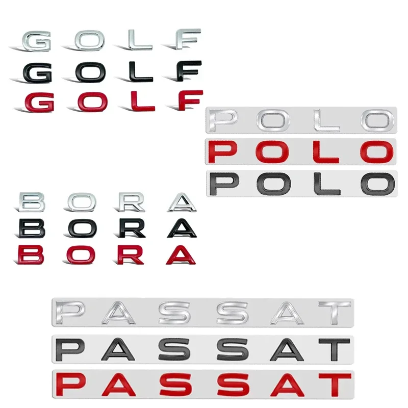 Metal Car Rear Trunk Emblem 3D Letter Sticker Decals for VOLKSWAGEN GOLF POLO BORA PASSAT Logo Jetta Beetle Tiguan MK7 view 2