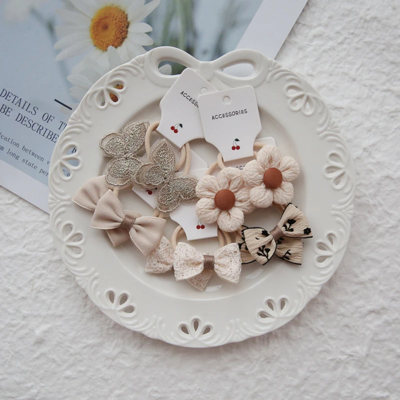 10Pcs 어린이 꽃 헤어 액세서리 머리 활 모자를 쓰고 있죠 밧줄 귀여운 소녀 헤어 밴드... - 1