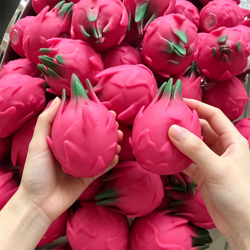 Squishy Dragon Fruit Squeeze Fidget Toy Soft Simulatio Fruit Building Block Filling Stress Ball ASMR Sensory Anti Stress Toys