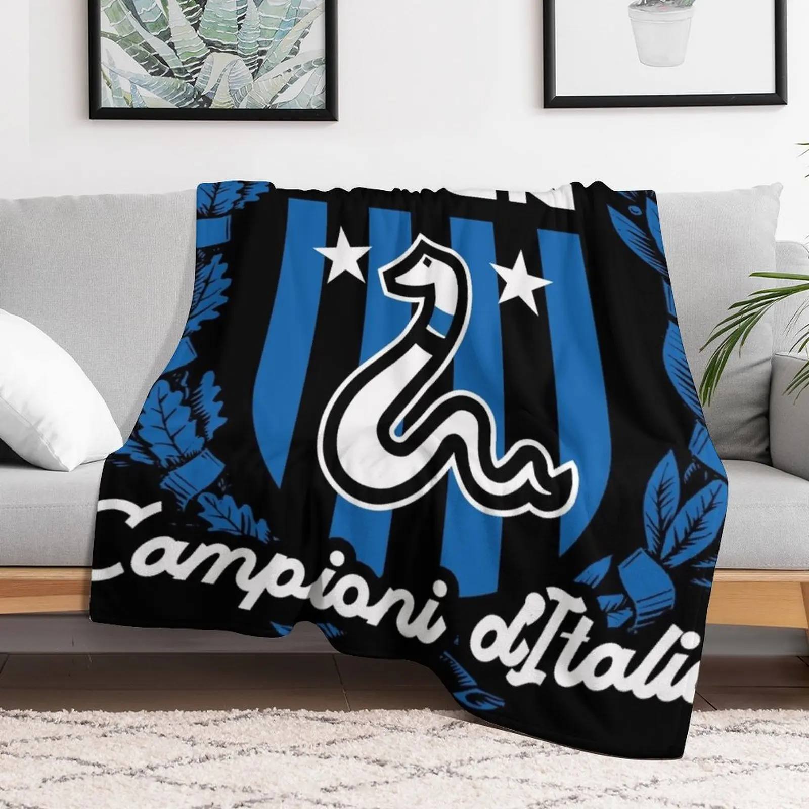 Inter Campioni d'Italia Throw Blanket Flannel Fabric Hairys Blankets