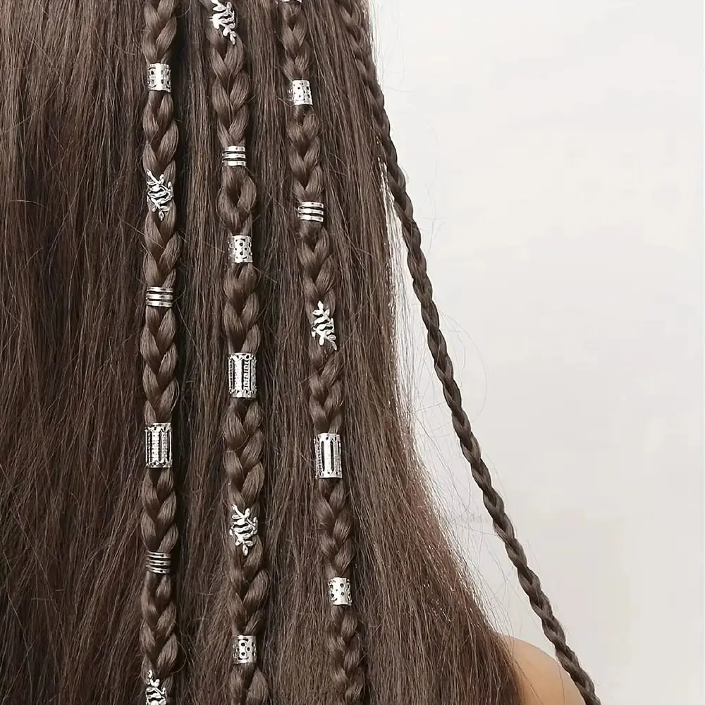 40Pcs/Set Hollow Out Hair Rings Elegant With Different Patterns Hair Accessories DIY Braids Loc Hair Jewelry For Women Girls