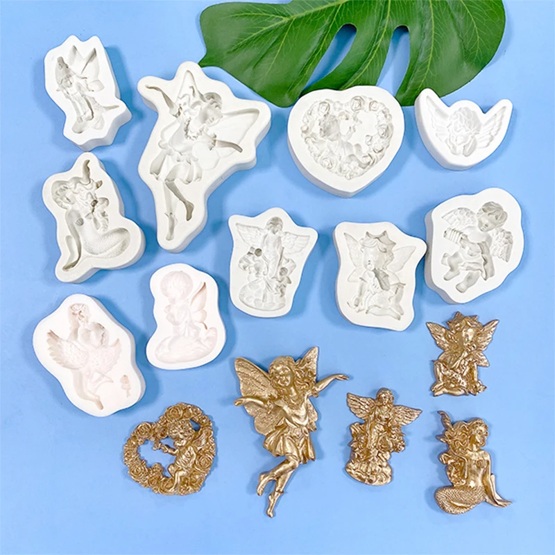 A variety of Little Angel Shape Sugar Flipping Mold DIY Chocolate Cake Decoration Baking Angel Elf Silicone Mold