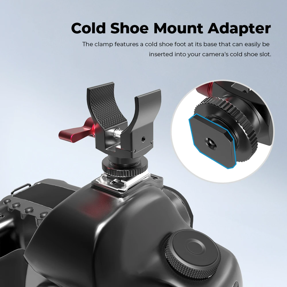 CAMVATE-Clip para micrófono, abrazadera de cangrejo con soporte de zapata fría, orificios de rosca de 1/4 "-20 para cámara DSLR, trípode sin espejo, plataforma de vídeo