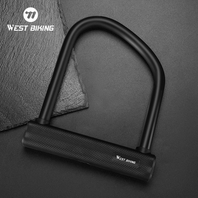 WEST BIKING MTB Road Bike Motorcycle U Lock Heavy Duty Anti-Theft E-Bike Padlock High Security Door Lock Bicycle Accessories