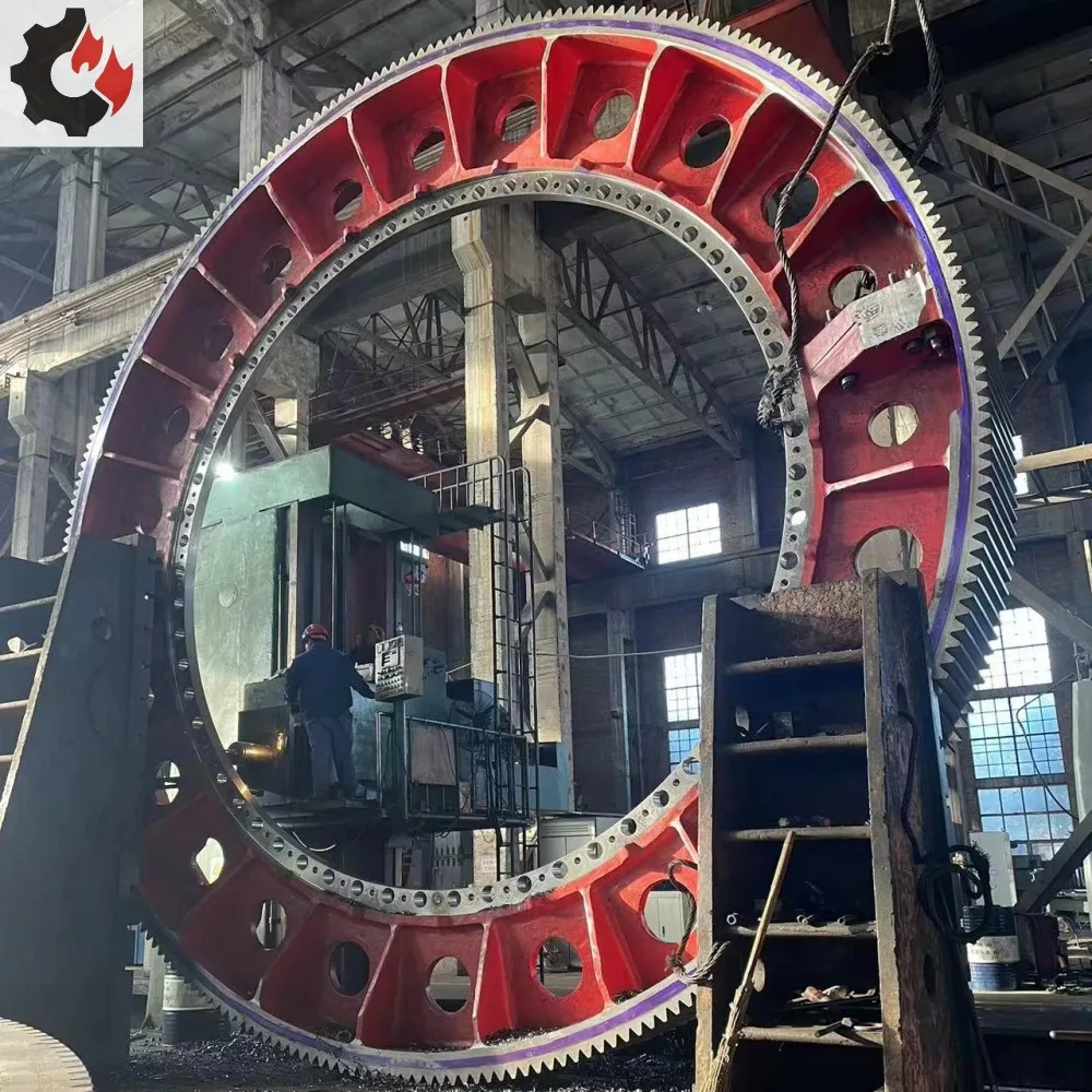 35CrMo Custom Pinion Girth Gear Rotary Kiln Parts Large Size Rotating Ring Gear