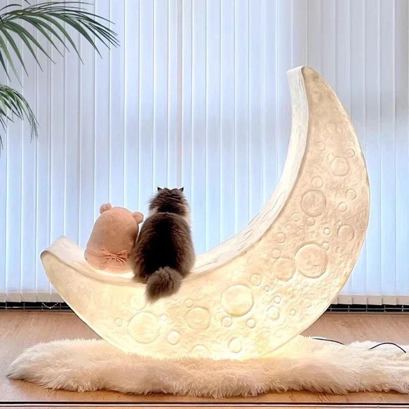 Moon Lamp Floor Lamp Lounge Chair Creative Romantic Design Nordic Living Room Bedroom Creative Atmosphere Decoration Crescent